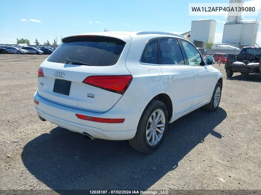 2016 Audi Q5 VIN: WA1L2AFP4GA139080 Lot: 12035187