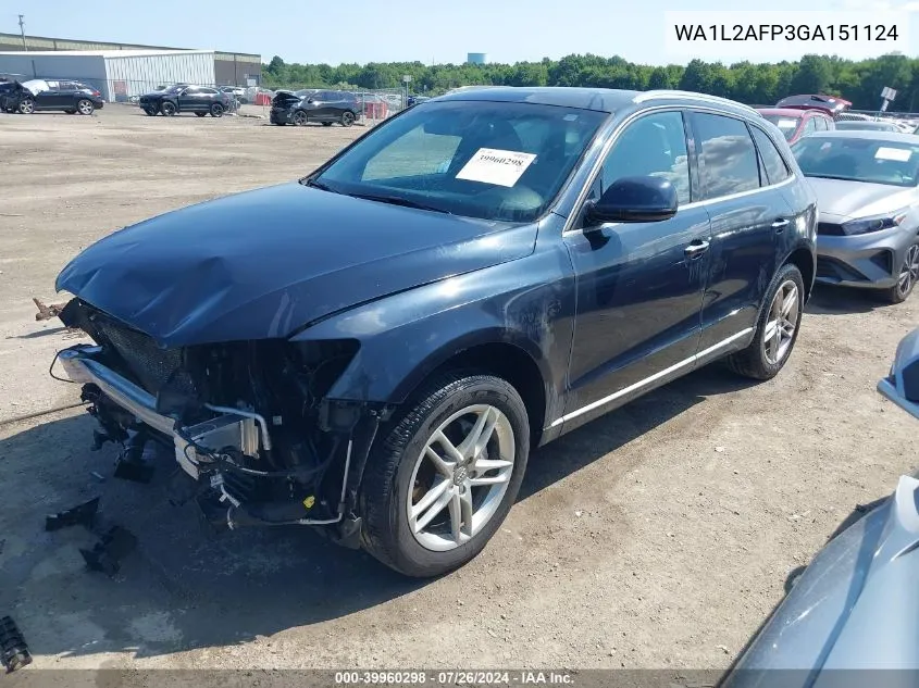 2016 Audi Q5 2.0T Premium VIN: WA1L2AFP3GA151124 Lot: 39960298