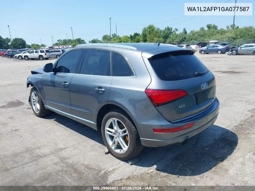 2016 Audi Q5 2.0T Premium VIN: WA1L2AFP1GA077587 Lot: 39968451