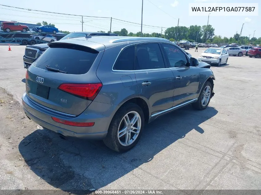 2016 Audi Q5 2.0T Premium VIN: WA1L2AFP1GA077587 Lot: 39968451