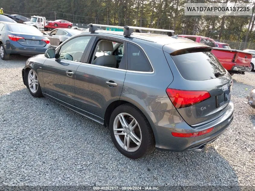 2016 Audi Q5 3.0T Premium Plus VIN: WA1D7AFP0GA137235 Lot: 40282817