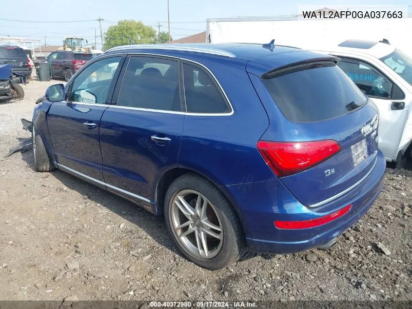 2016 Audi Q5 2.0T Premium VIN: WA1L2AFP0GA037663 Lot: 40372980