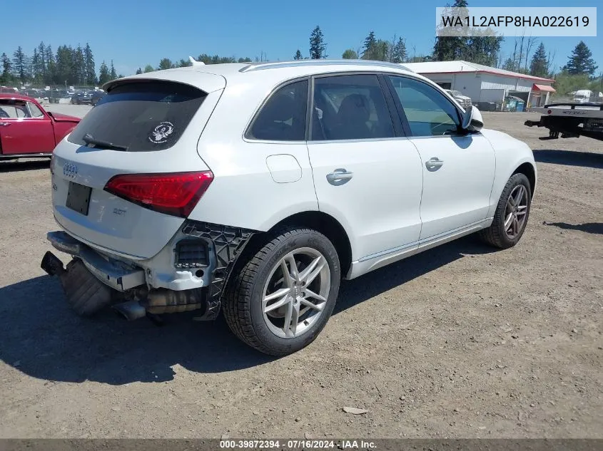 2017 Audi Q5 2.0T Premium VIN: WA1L2AFP8HA022619 Lot: 39872394