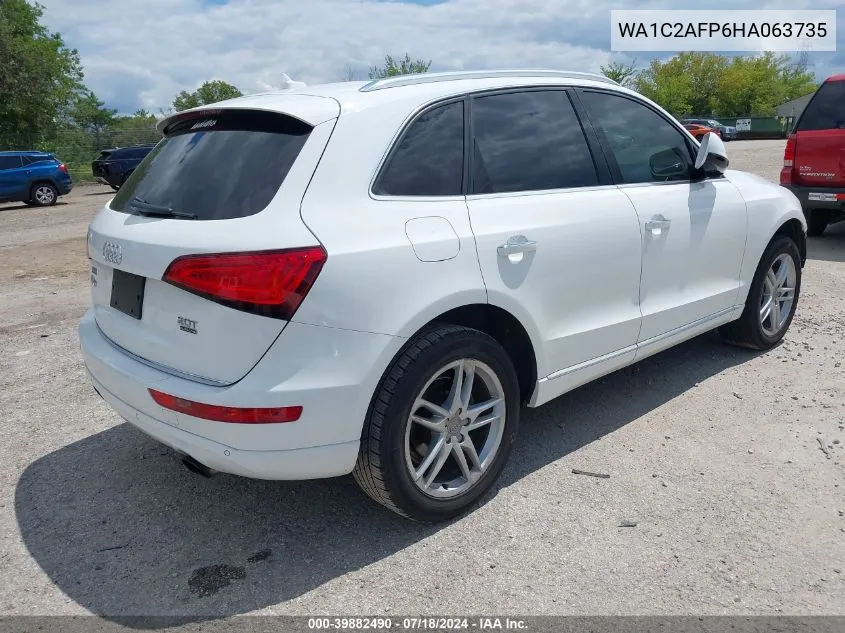 2017 Audi Q5 Premium VIN: WA1C2AFP6HA063735 Lot: 39882490