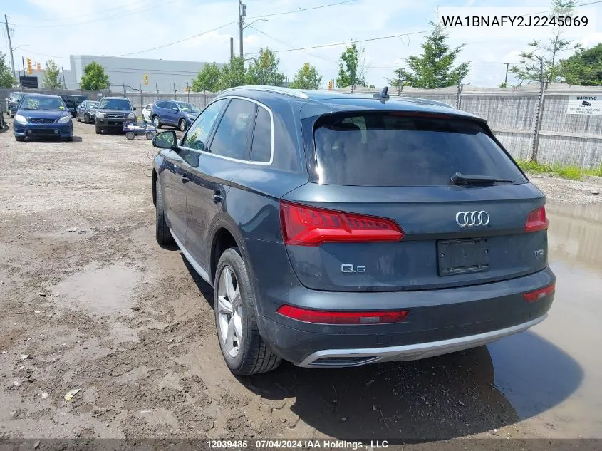 2018 Audi Q5 VIN: WA1BNAFY2J2245069 Lot: 12039485