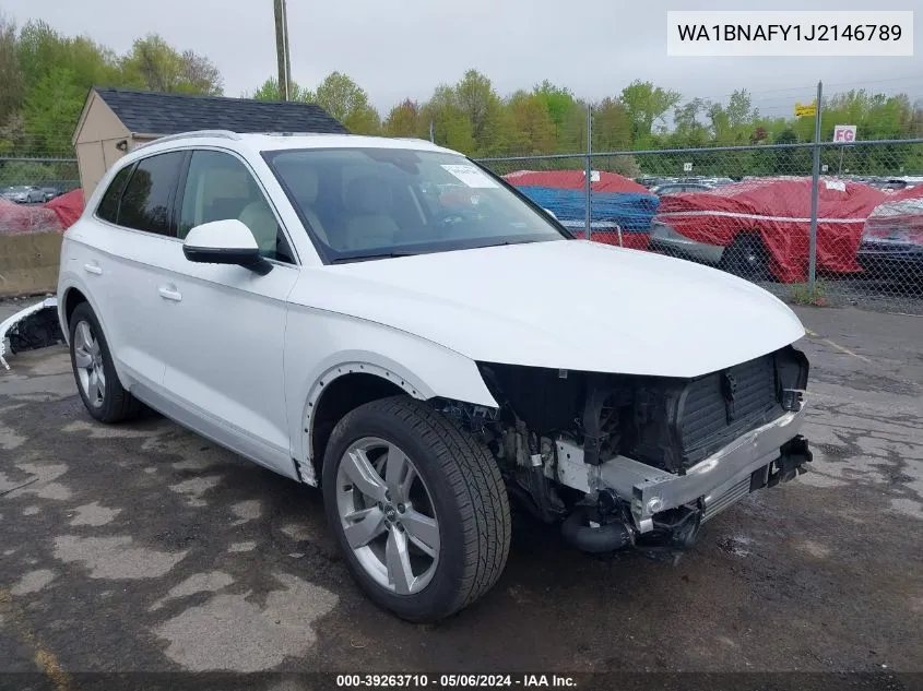 2018 Audi Q5 2.0T Premium/2.0T Tech Premium VIN: WA1BNAFY1J2146789 Lot: 39263710