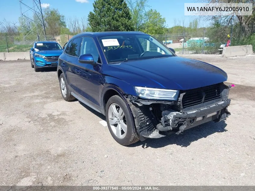 2018 Audi Q5 2.0T Premium/2.0T Tech Premium VIN: WA1ANAFY6J2005910 Lot: 39377545