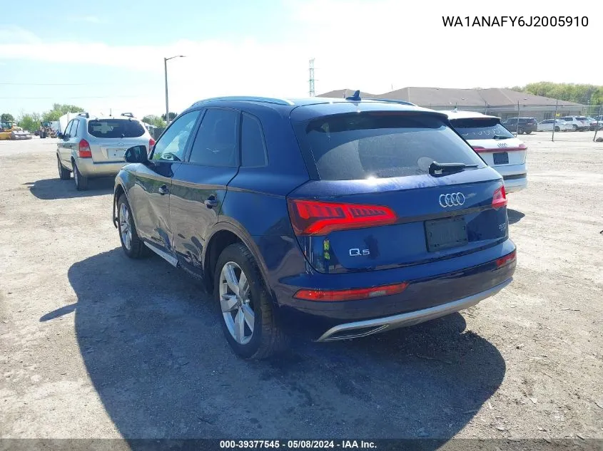 2018 Audi Q5 2.0T Premium/2.0T Tech Premium VIN: WA1ANAFY6J2005910 Lot: 39377545