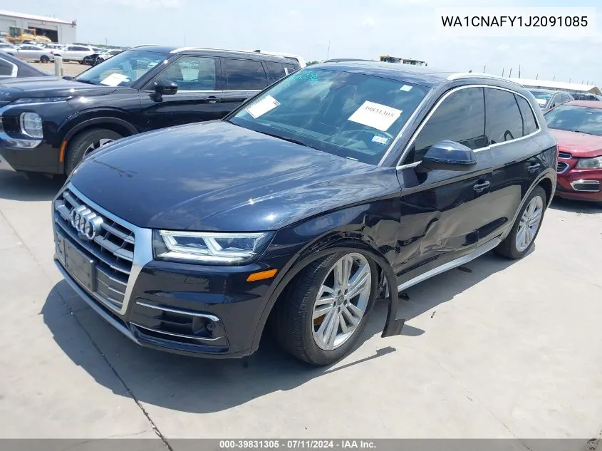 2018 Audi Q5 2.0T Premium/2.0T Tech Premium VIN: WA1CNAFY1J2091085 Lot: 39831305