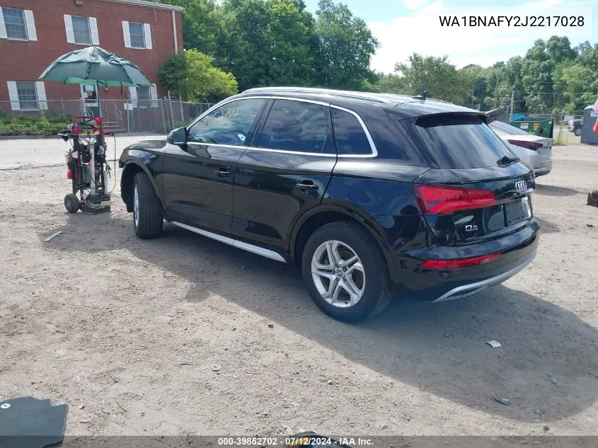 2018 Audi Q5 2.0T Premium/2.0T Tech Premium VIN: WA1BNAFY2J2217028 Lot: 39852702