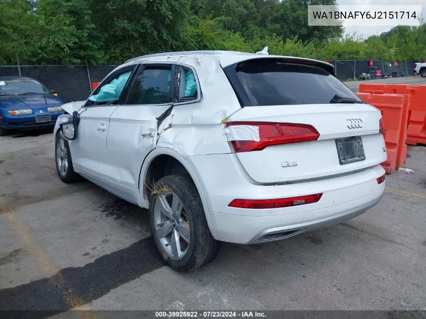 2018 Audi Q5 2.0T Premium VIN: WA1BNAFY6J2151714 Lot: 39925922