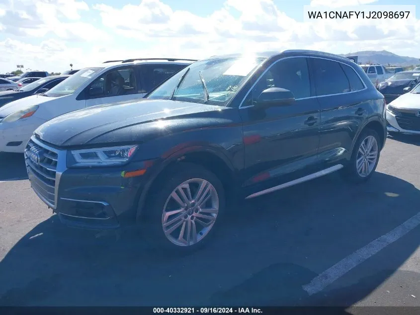 2018 Audi Q5 2.0T Premium/2.0T Tech Premium VIN: WA1CNAFY1J2098697 Lot: 40332921