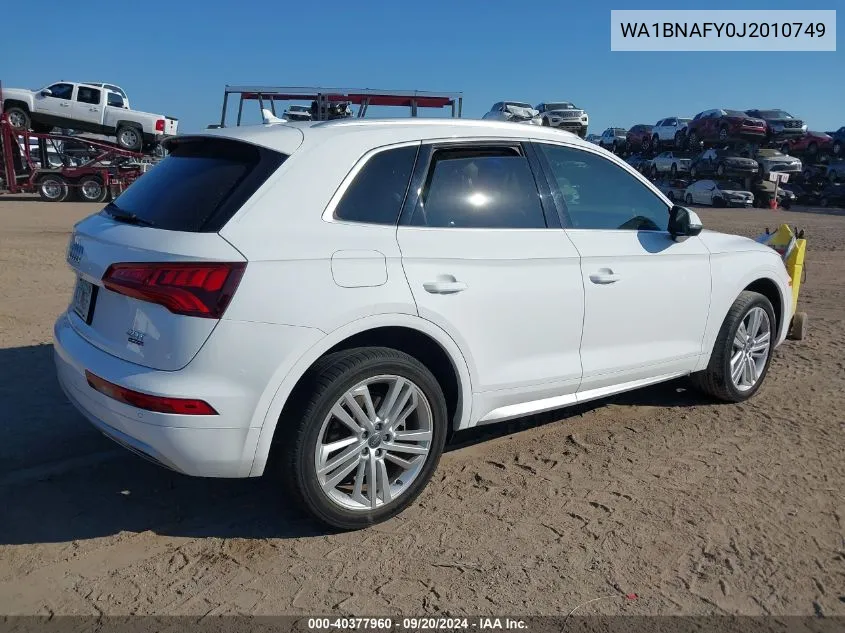 2018 Audi Q5 2.0T Premium/2.0T Tech Premium VIN: WA1BNAFY0J2010749 Lot: 40377960