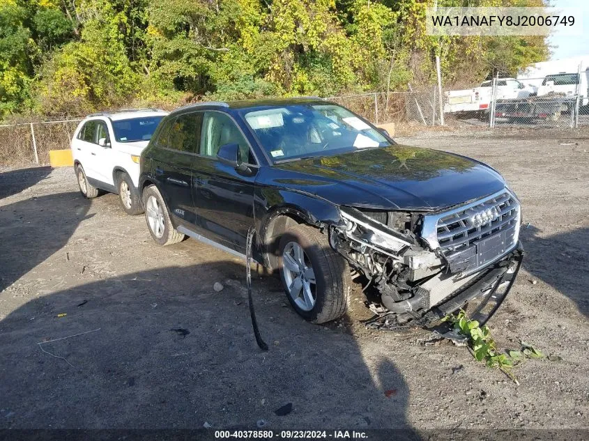 2018 Audi Q5 Premium VIN: WA1ANAFY8J2006749 Lot: 40378580