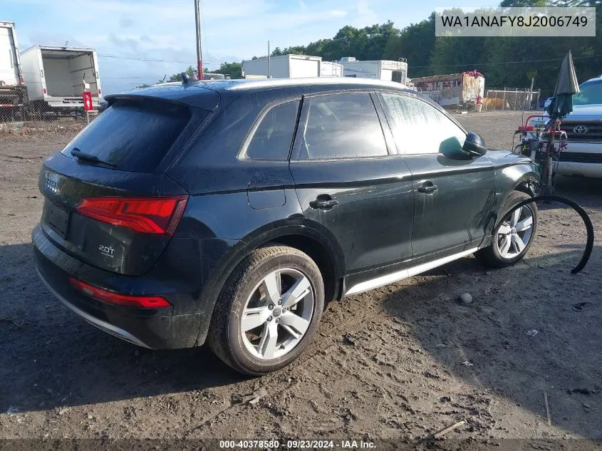 2018 Audi Q5 Premium VIN: WA1ANAFY8J2006749 Lot: 40378580