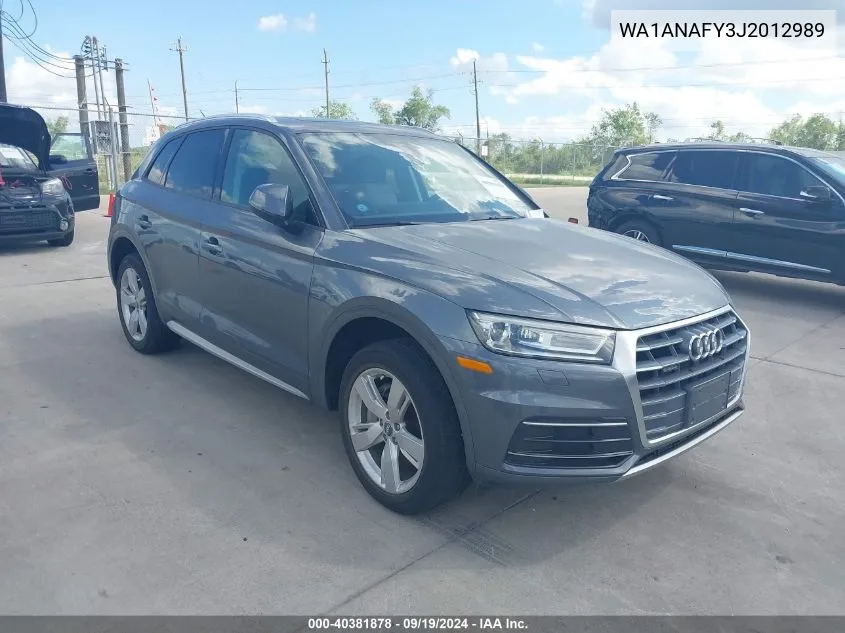 2018 Audi Q5 2.0T Premium/2.0T Tech Premium VIN: WA1ANAFY3J2012989 Lot: 40381878