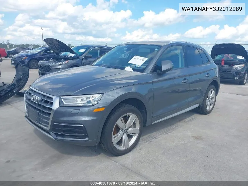 2018 Audi Q5 2.0T Premium/2.0T Tech Premium VIN: WA1ANAFY3J2012989 Lot: 40381878