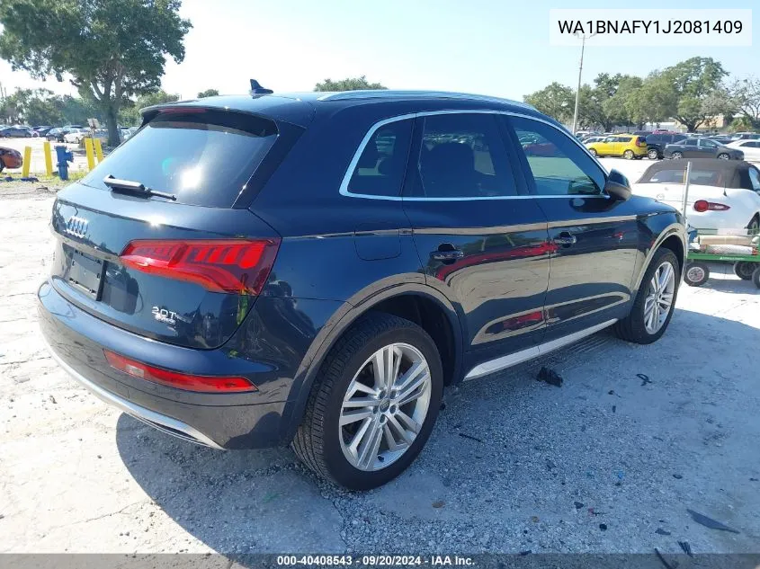 2018 Audi Q5 2.0T Premium/2.0T Tech Premium VIN: WA1BNAFY1J2081409 Lot: 40408543