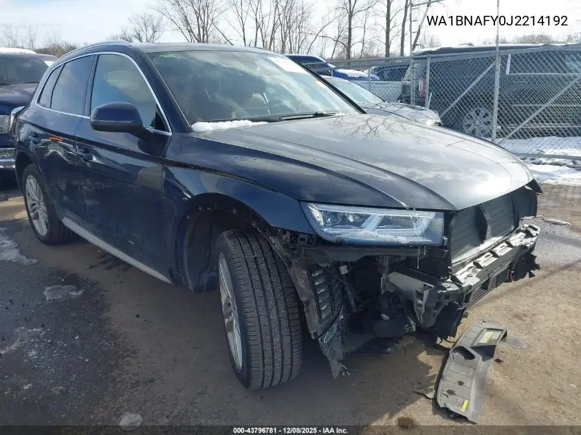 WA1BNAFY0J2214192 2018 Audi Q5 2.0T Premium/2.0T Tech Premium