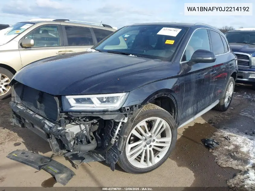 WA1BNAFY0J2214192 2018 Audi Q5 2.0T Premium/2.0T Tech Premium