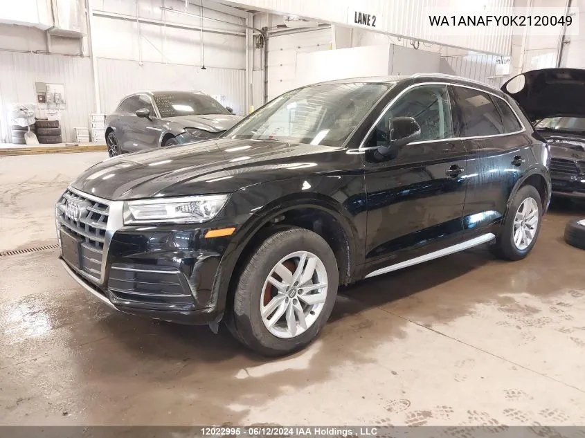 2019 Audi Q5 Premium VIN: WA1ANAFY0K2120049 Lot: 12022995