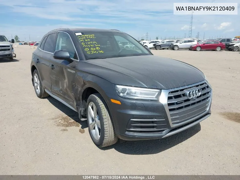 2019 Audi Q5 VIN: WA1BNAFY9K2120409 Lot: 12047982