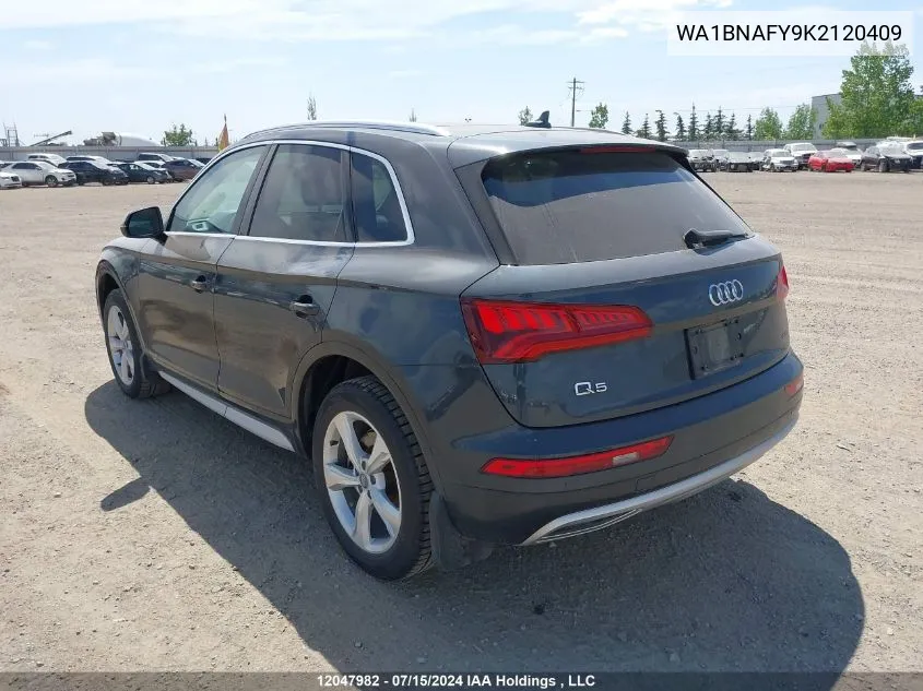 2019 Audi Q5 VIN: WA1BNAFY9K2120409 Lot: 12047982