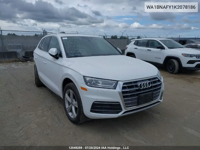 2019 Audi Q5 VIN: WA1BNAFY1K2078186 Lot: 12049289