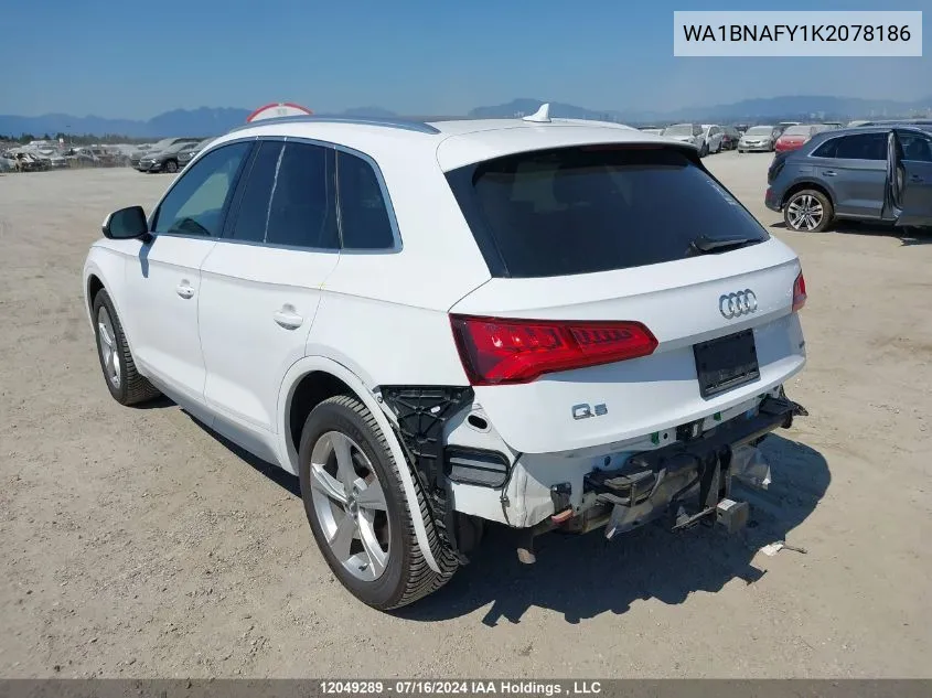 2019 Audi Q5 VIN: WA1BNAFY1K2078186 Lot: 12049289