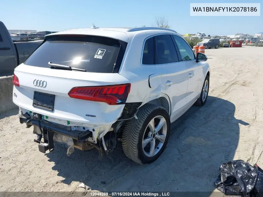 2019 Audi Q5 VIN: WA1BNAFY1K2078186 Lot: 12049289