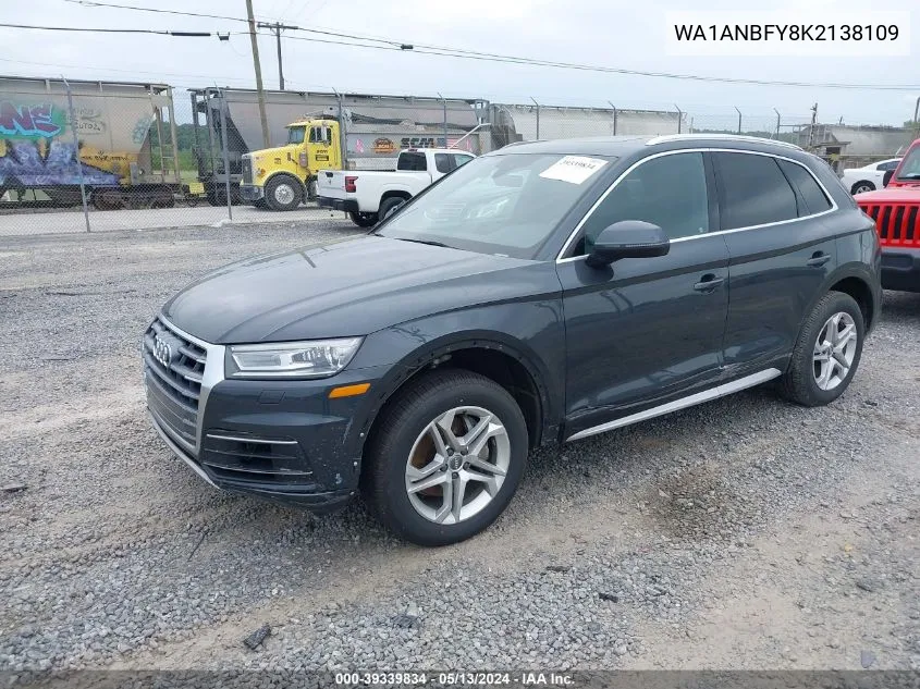 2019 Audi Q5 45 Premium VIN: WA1ANBFY8K2138109 Lot: 39339834