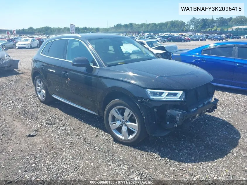 2019 Audi Q5 45 Premium VIN: WA1BNAFY3K2096415 Lot: 39840153