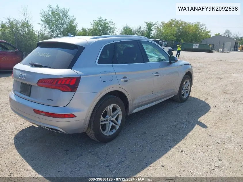 2019 Audi Q5 Premium VIN: WA1ANAFY9K2092638 Lot: 39856126