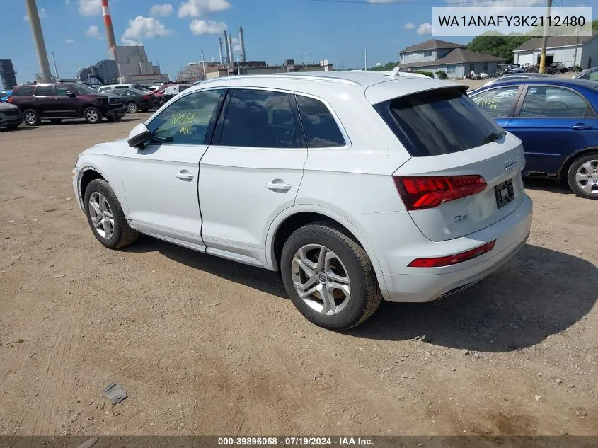 WA1ANAFY3K2112480 2019 Audi Q5 45 Premium