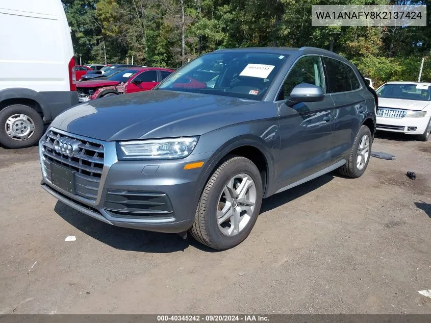 WA1ANAFY8K2137424 2019 Audi Q5 45 Premium