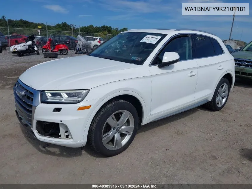 2019 Audi Q5 45 Premium VIN: WA1BNAFY9K2101181 Lot: 40389916