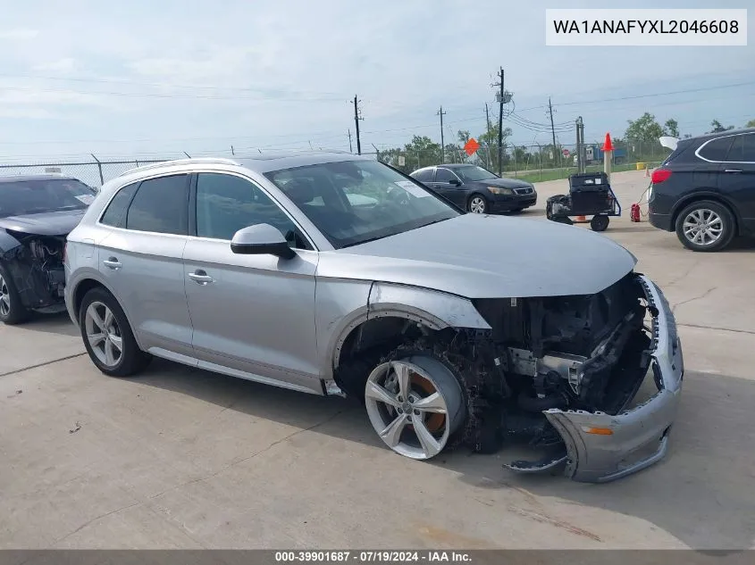 2020 Audi Q5 Premium 45 Tfsi Quattro S Tronic VIN: WA1ANAFYXL2046608 Lot: 39901687