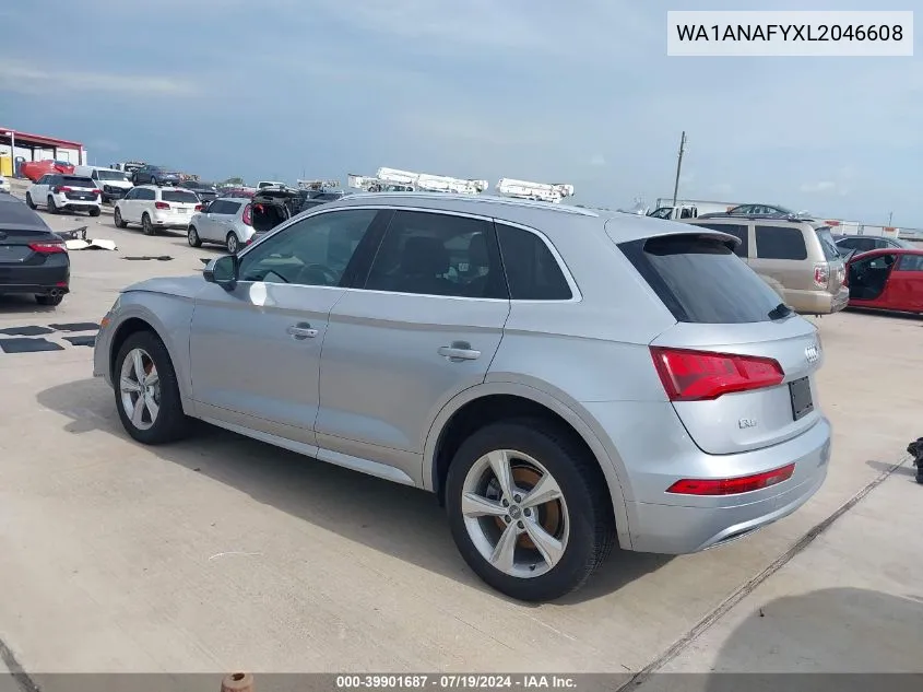 2020 Audi Q5 Premium 45 Tfsi Quattro S Tronic VIN: WA1ANAFYXL2046608 Lot: 39901687