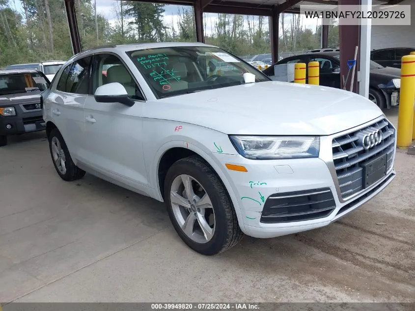 2020 Audi Q5 Premium Plus 45 Tfsi Quattro S Tronic VIN: WA1BNAFY2L2029726 Lot: 39949820