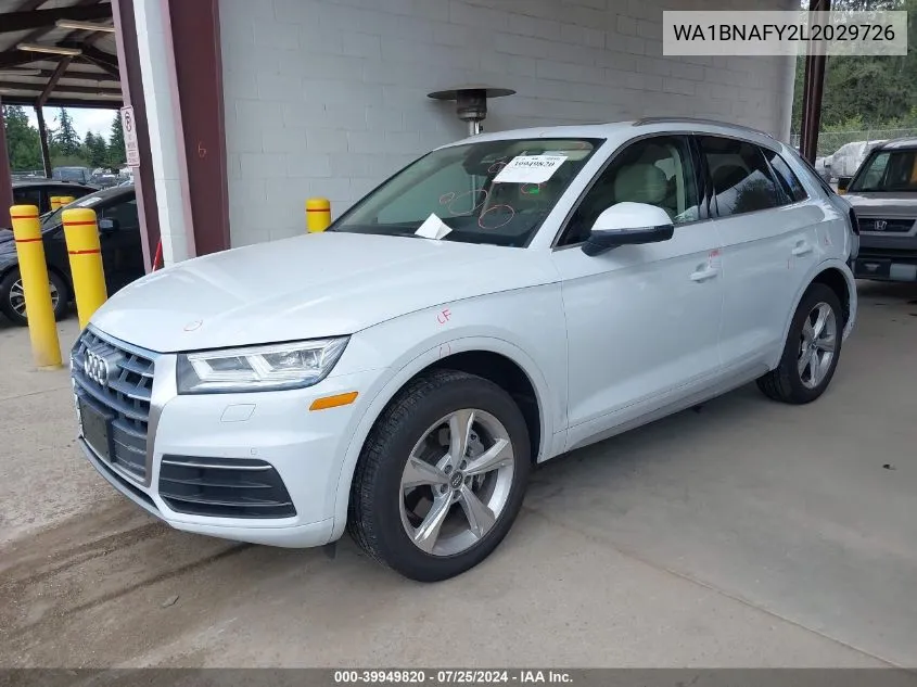 2020 Audi Q5 Premium Plus 45 Tfsi Quattro S Tronic VIN: WA1BNAFY2L2029726 Lot: 39949820