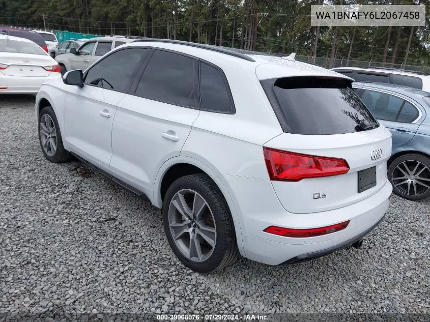 2020 Audi Q5 Premium Plus 45 Tfsi Quattro S Tronic VIN: WA1BNAFY6L2067458 Lot: 39968076