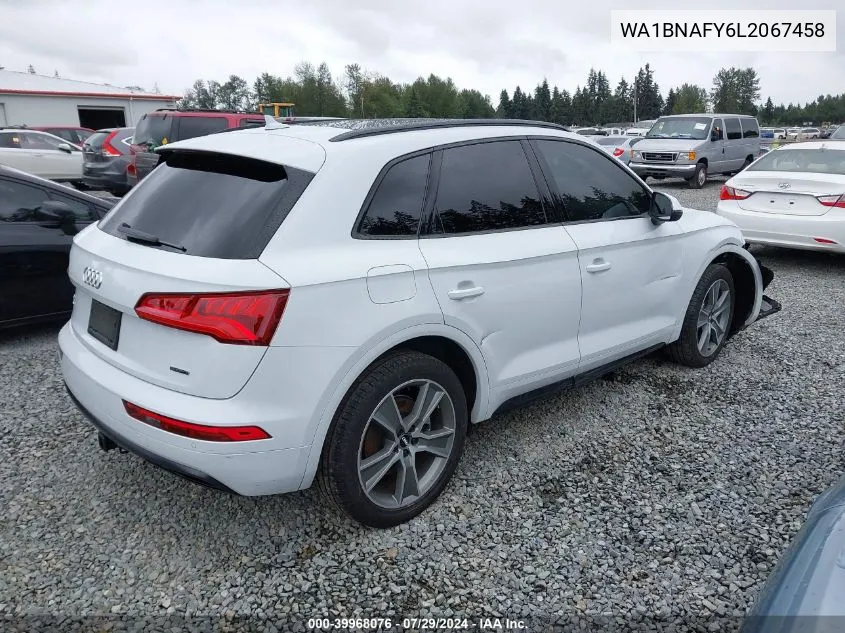 2020 Audi Q5 Premium Plus 45 Tfsi Quattro S Tronic VIN: WA1BNAFY6L2067458 Lot: 39968076