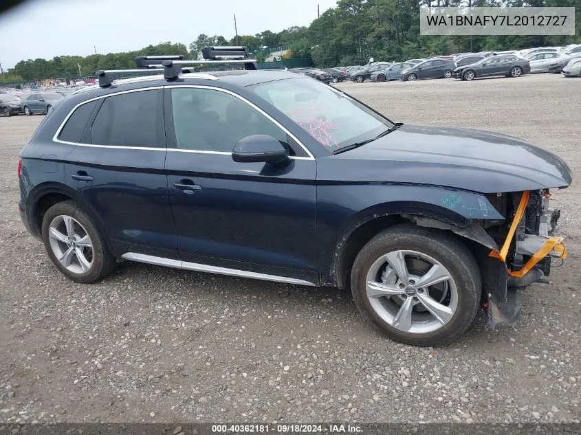 2020 Audi Q5 Premium Plus 45 Tfsi Quattro S Tronic VIN: WA1BNAFY7L2012727 Lot: 40362181