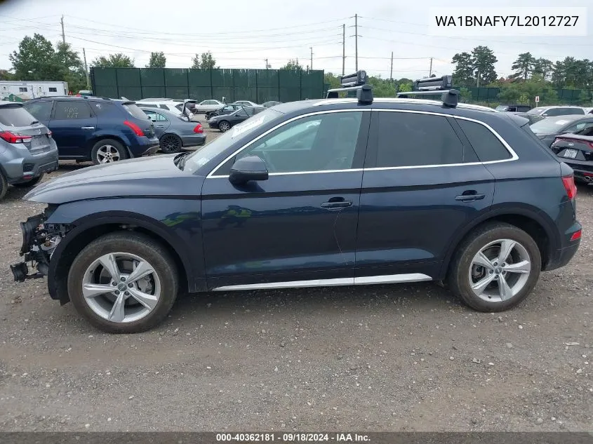 2020 Audi Q5 Premium Plus 45 Tfsi Quattro S Tronic VIN: WA1BNAFY7L2012727 Lot: 40362181