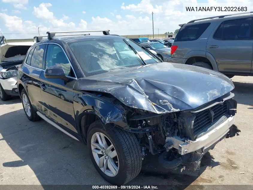 2020 Audi Q5 Premium 45 Tfsi Quattro S Tronic/Titanium Premium 45 Tfsi Quattro S Tronic VIN: WA1ANAFY3L2022683 Lot: 40392869