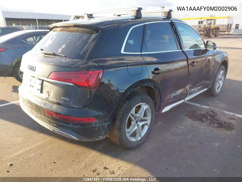 WA1AAAFY0M2002906 2021 Audi Q5 Premium