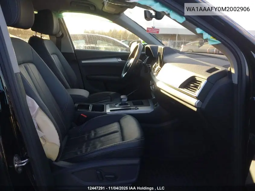 WA1AAAFY0M2002906 2021 Audi Q5 Premium