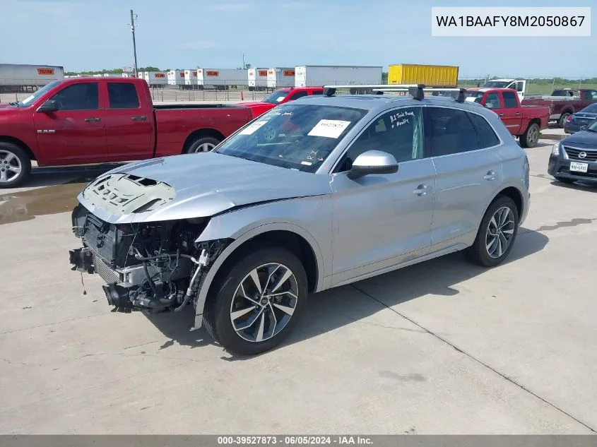 2021 Audi Q5 Premium Plus 45 Tfsi Quattro S Tronic VIN: WA1BAAFY8M2050867 Lot: 39527873