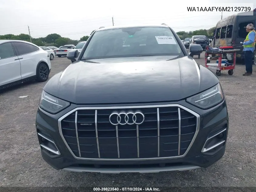 2021 Audi Q5 Premium VIN: WA1AAAFY6M2129739 Lot: 39823540