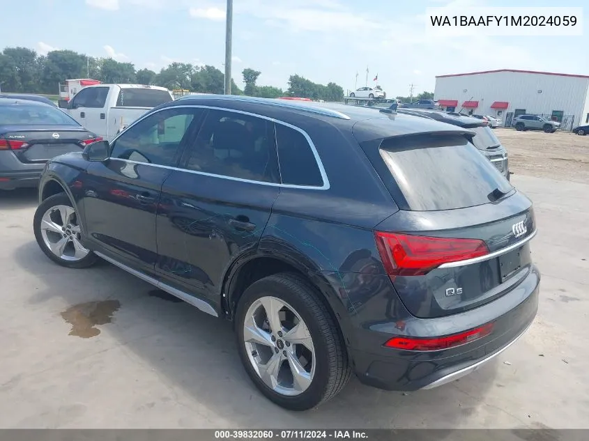 2021 Audi Q5 Premium Plus 45 Tfsi Quattro S Tronic VIN: WA1BAAFY1M2024059 Lot: 39832060